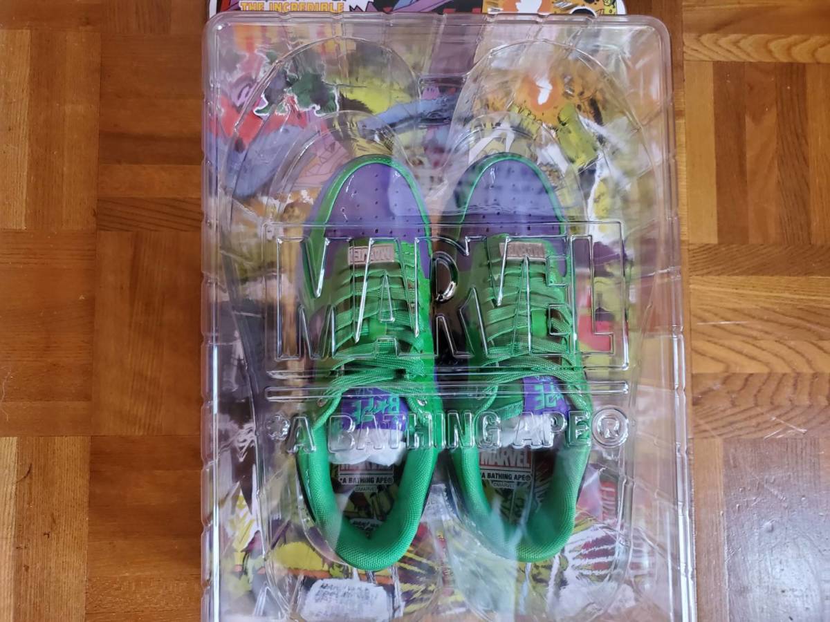 値下げ A BATHING APE MARVEL BAPE STA HULK  サイズ：US8.5の画像1