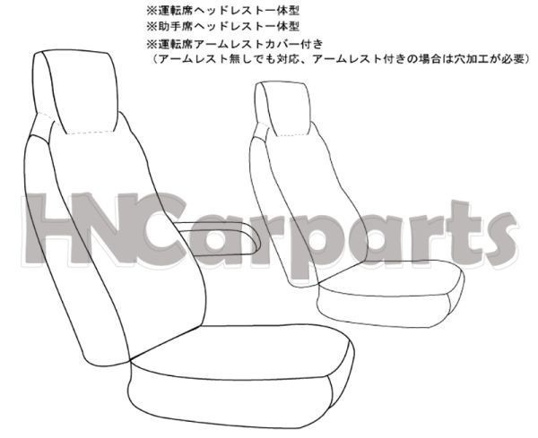 いすゞ 07 フォワード シートカバー H19.5～ 標準キャブ ワイドキャブ 対応 汚れ防止 運転席+助手席 ブラックステッチ_画像9