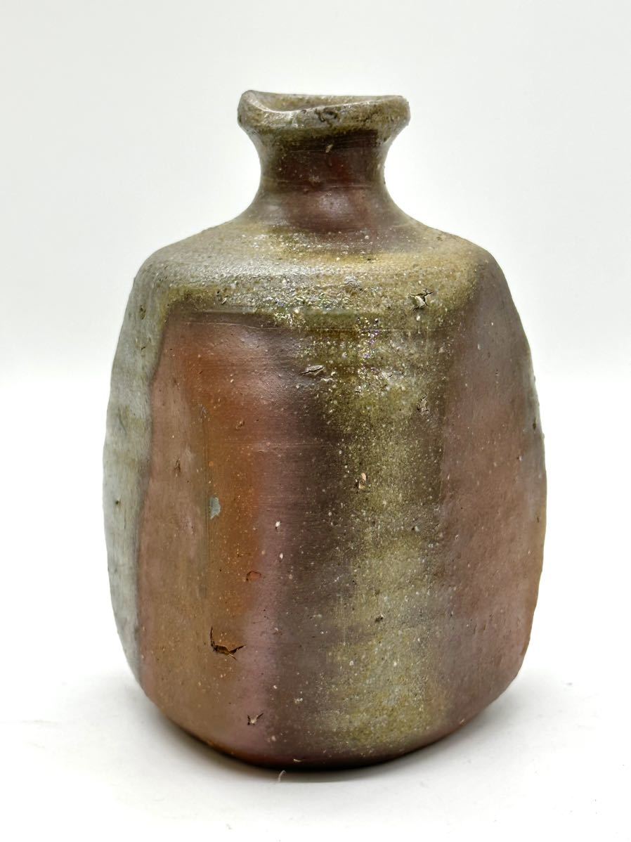 割り引き 個展出品作 中村六郎 備前 三角徳利 赤かせ 酒器 鑑定済 共箱
