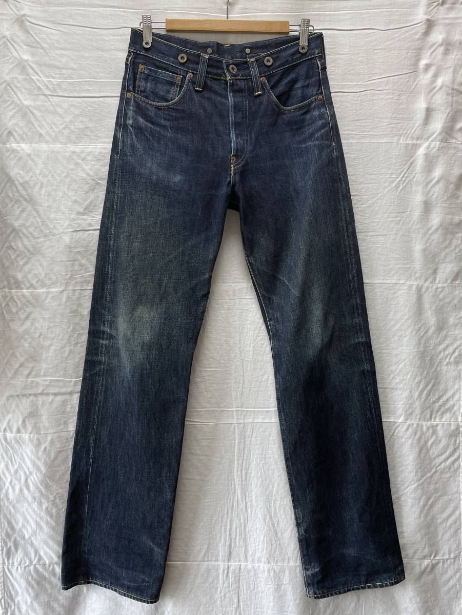 90s LEVI'S s702XX w29 サスペンダーボタン付き 1998年 限定復刻 日本製 J09 リーバイス 30s 33501 37501 501XX 701 ビンテージ 鬼ヒゲ_画像2