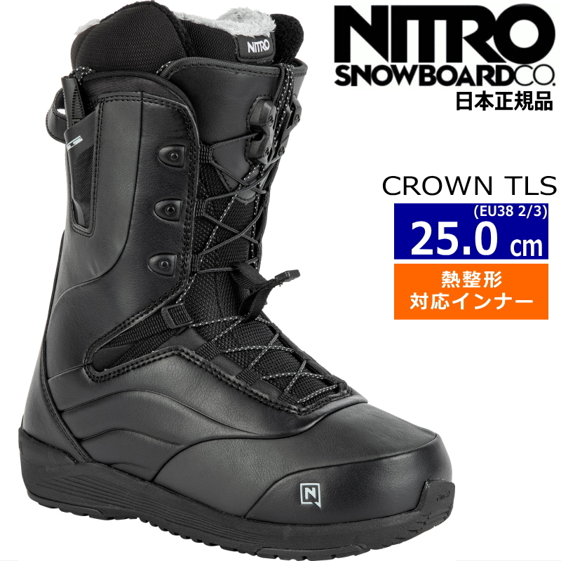 22-23 NITRO CROWN TLS カラー:Black EU38 2/3[25cm] ナイトロ クラウン レディース スノーボードブーツ 日本正規品