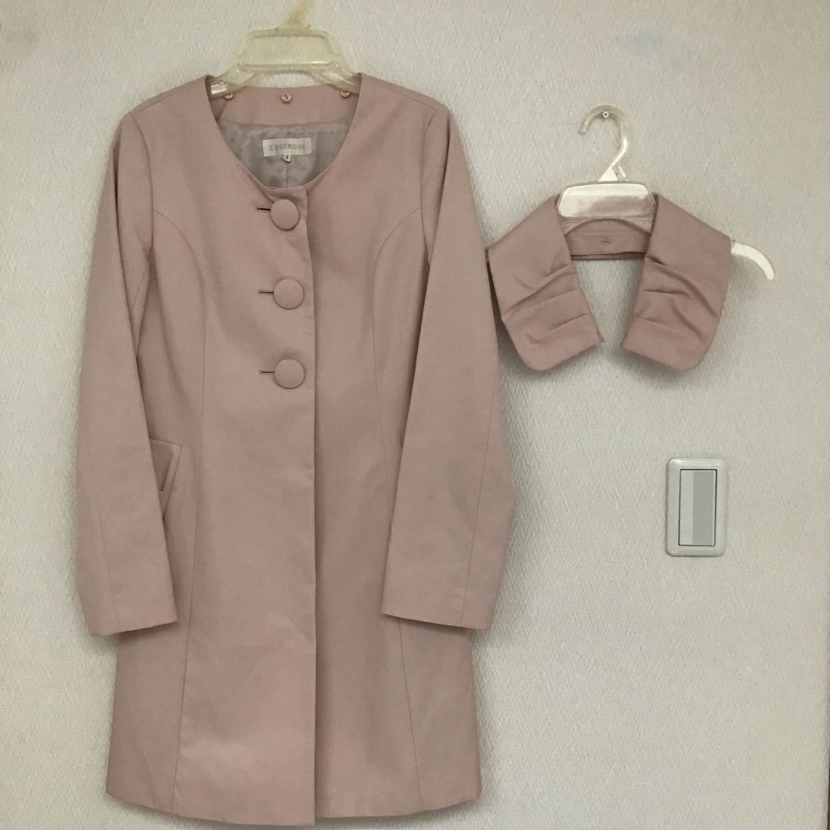 ¥24990 L’EST ROSEピンク2wayコート1(S相当)新品 春秋/レストローズ/Spring pink coat_画像1