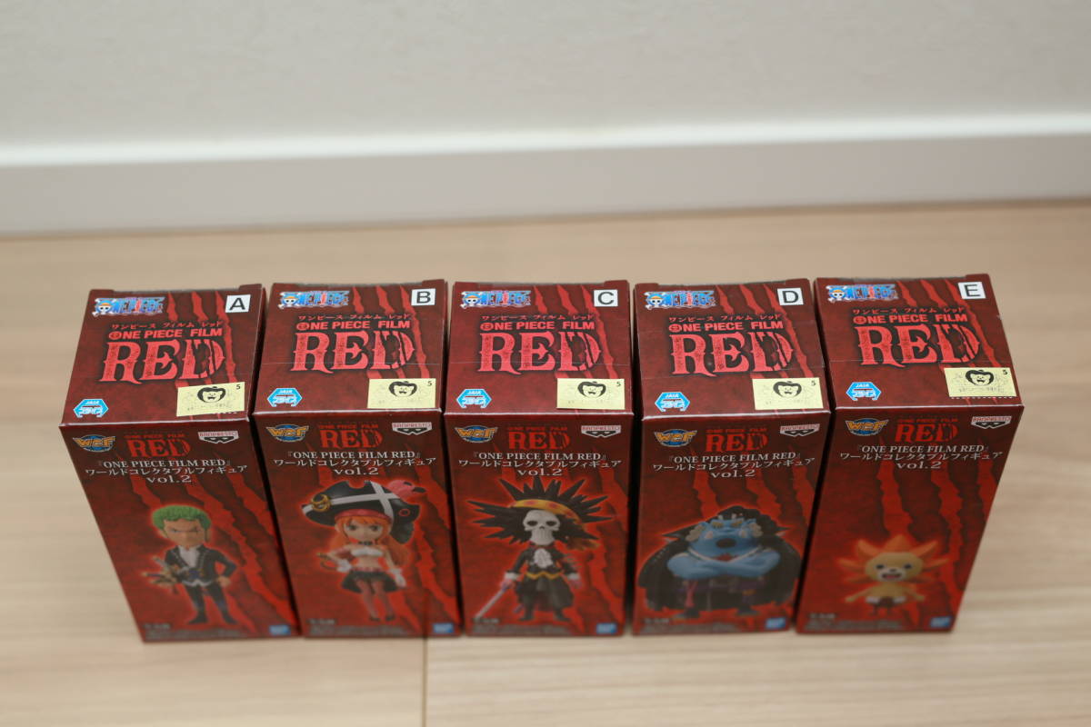 ★《新品未使用》ONE PIECE FILM RED ワールドコレクタブルフィギュアvol.2 5種セット　プライズ景品未開封グッズ人形ワンピースまとめ_画像2