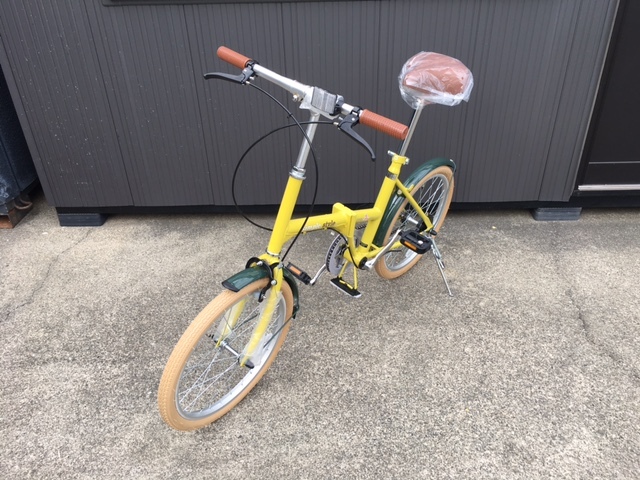 折り畳み自転車 20インチ シンプルスタイル ハーヴェストイエロー