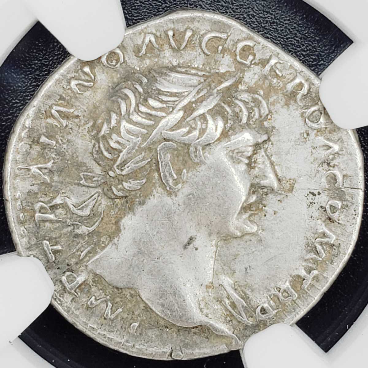 五賢帝第二代☆Ch XF】ローマ帝国 トラヤヌス帝 AD 98-117 デナリウス