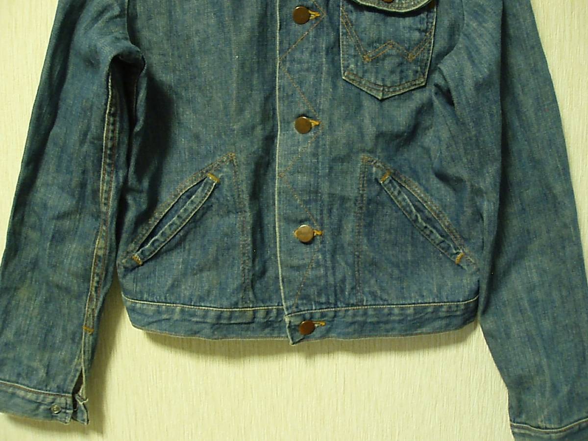 *Wrangler Wrangler 111MJ Denim jacket ( Kids 16) 70*S Vintage USA made black tag old clothes lady's 