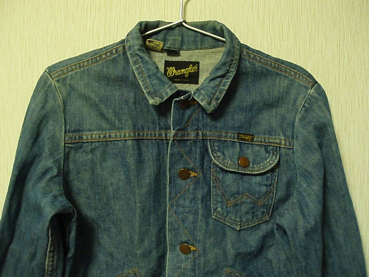 *Wrangler Wrangler 111MJ Denim jacket ( Kids 16) 70*S Vintage USA made black tag old clothes lady's 