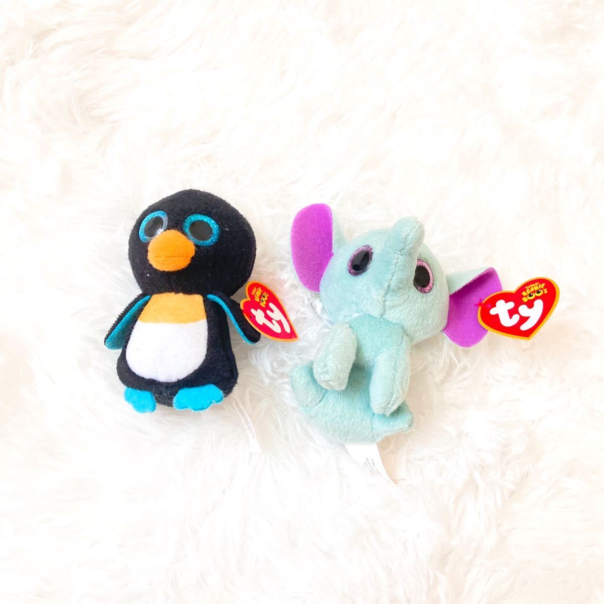 [ tag attaching ]Ty Ty Beanie b-z Mini mascot soft toy poodle elephant seal penguin McDonald's happy set 