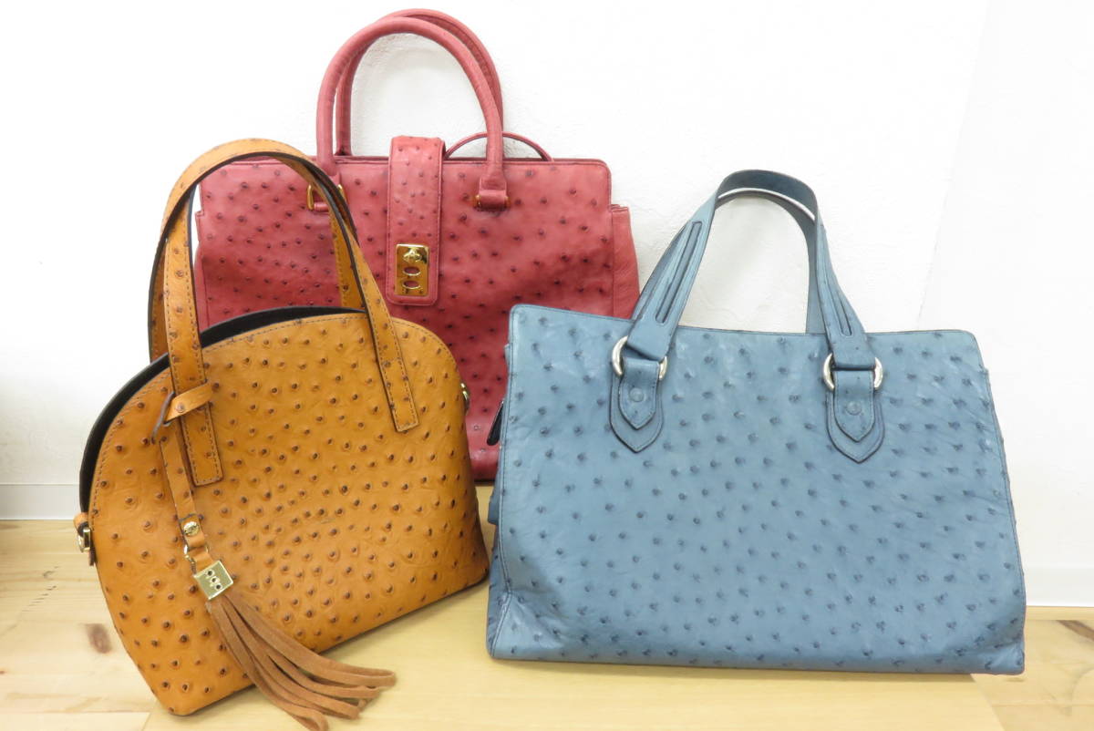 SALE/92%OFF】 オーストリッチ バッグ 3点セット nuseluj.com
