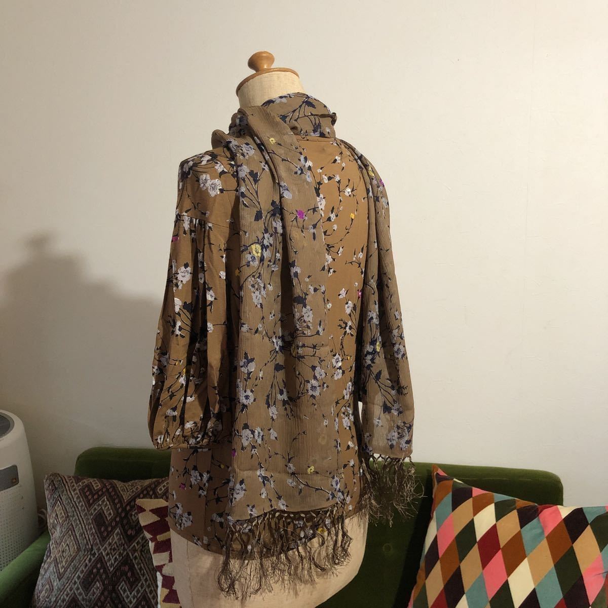  new goods Paul Smith BLACK Paul Smith black cut and sewn & long stole silk 100 Camel stylish adult clothes party formal 