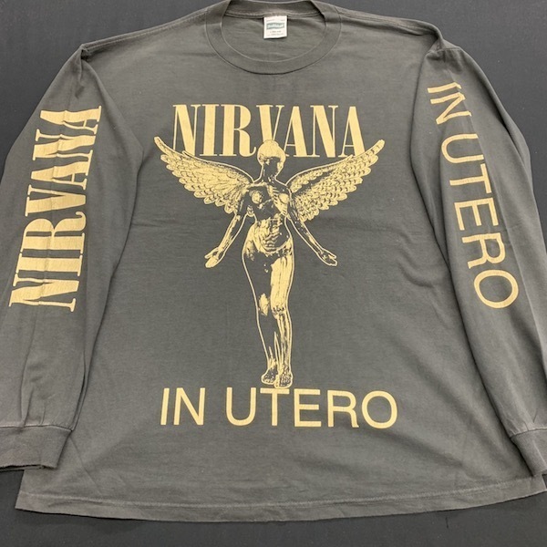 NIRVANA IN UTERO Tシャツ 90s USA ヴィンテージ ロンT ラバープリント