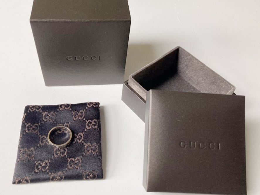 GUCCI グッチ アイコンリング 指輪 GGロゴ K18WG 750 ホワイトゴールド