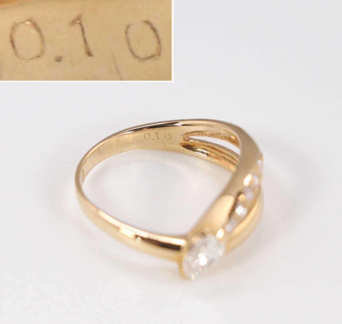 CAK08 / セイコージュエリー K18 ダイヤモンドリング 0.38ct 0.10ct 12号 / SI1 VS2 燕刻印 服部時計店 SEIKO 指輪 ジュエリー 18金