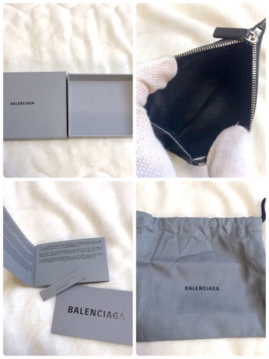  postage included [ beautiful goods ] Balenciaga Logo coin case change purse . card inserting coin case purse wallet Zip fastener leather brand 