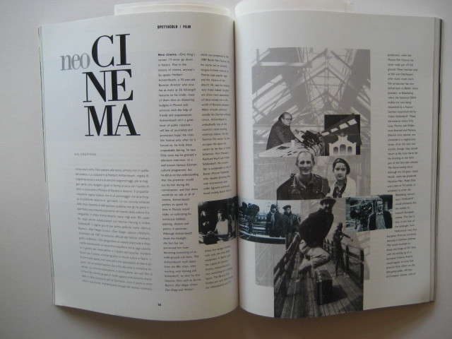 洋雑誌 L'UOMO VOGUE (ルオモ・ヴォーグ) GERMANIA(ドイツ) Supplemento(付録) NOVEMBRE 1993 イタリア版_LUOMO VOGUE GERMANIA 1993 neo CINEMA