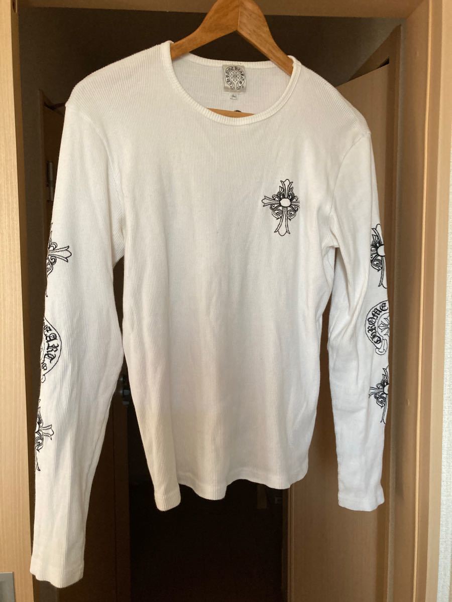 クロムハーツ ロンT 刺繍 長袖Tシャツ WHITE メンズファッション T