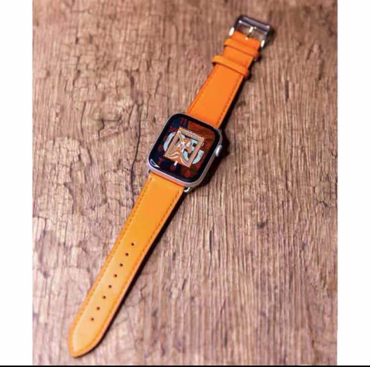 Apple Watch 革ベルト アップルウォッチ 革バンド 38/40/41mm 大人気オレンジ色_画像4