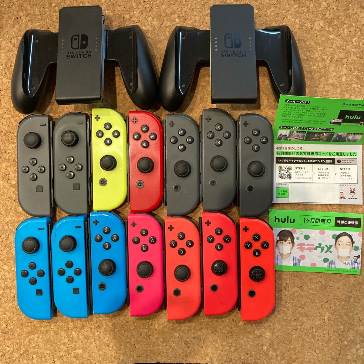 ジャンク品 Nintendo Switch Joy-Con 左４個 右10個+中古品グリップ2個 