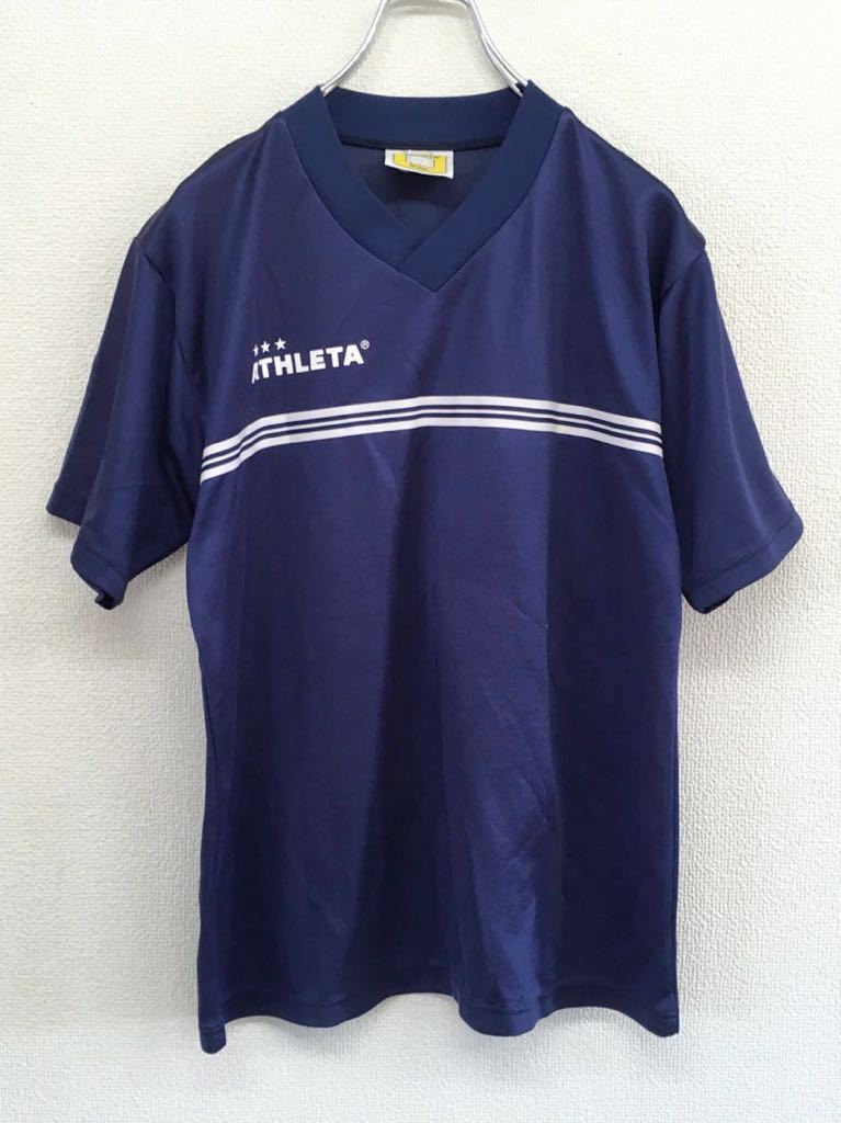 【良品】　ATHLETA　アスレタ　ゲームシャツ　プラクティスシャツ　サッカー　フットサル　メンズ　Mサイズ　ネイビー_画像1