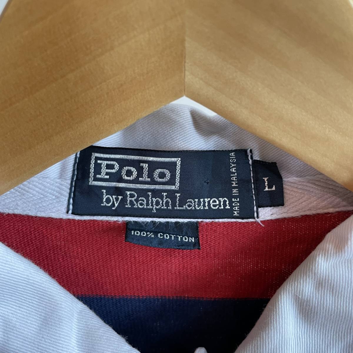 古着 90s Polo by Ralph Lauren ラガーシャツ 長袖 POLO BEAR ポロベアー POLO SPORT ラルフローレンUSA古着 C61_画像7