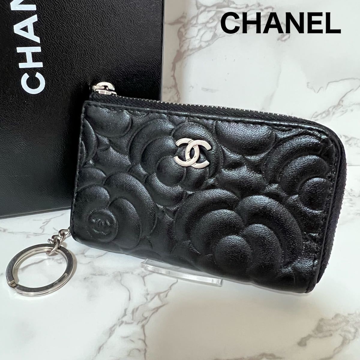 CHANEL シャネル カメリアカードケース コインケース 美品-