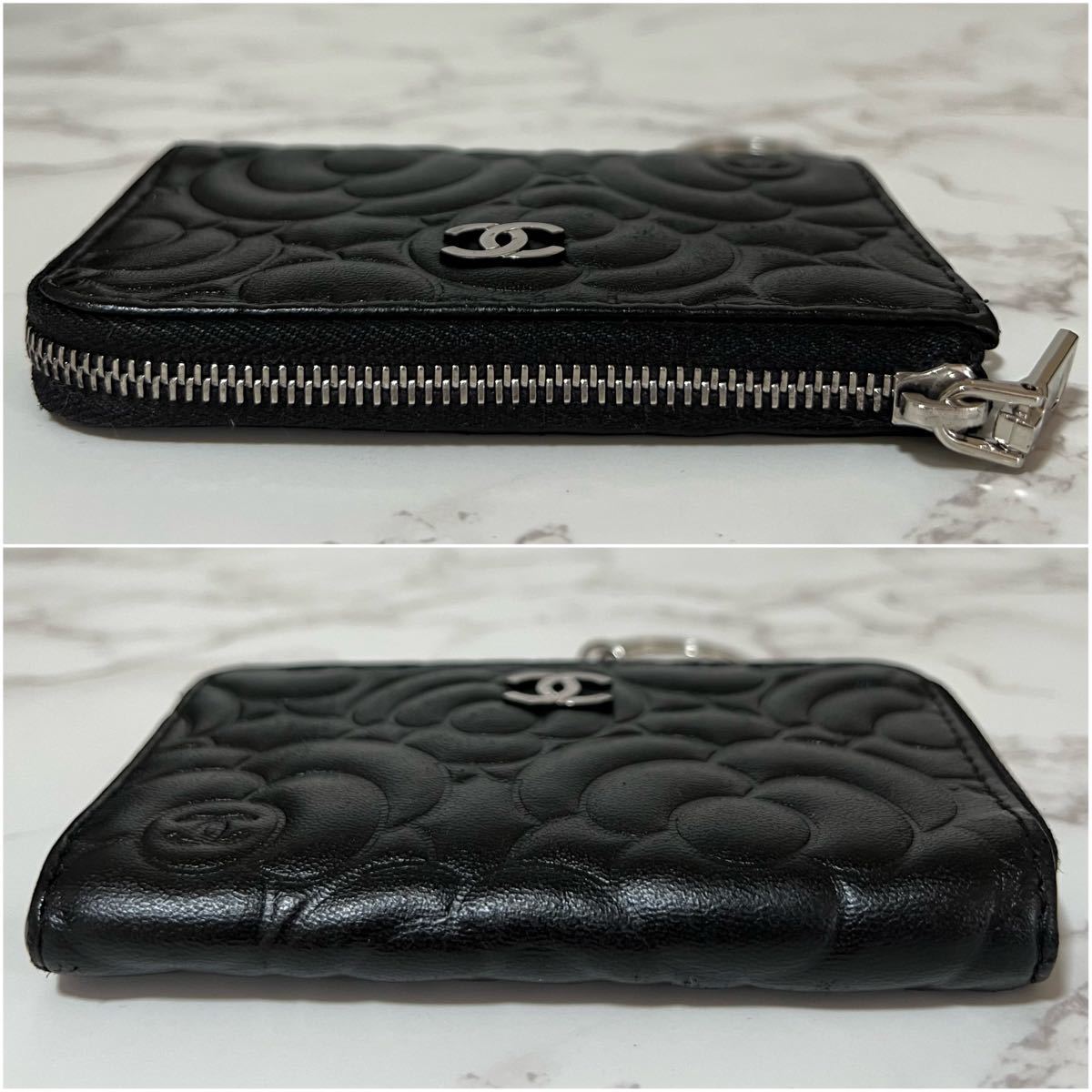 CHANEL シャネル カメリア キーリング付 カードケース コイン CHANEL シャネル カメリア キーリング付 カードケース コイン