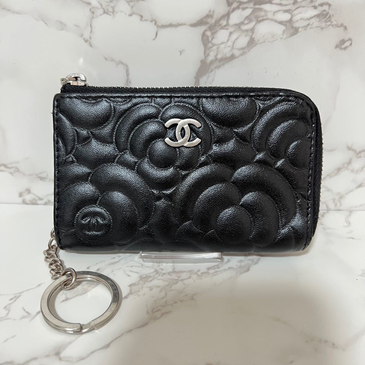 CHANEL シャネル カメリア キーリング付 カードケース コインケース