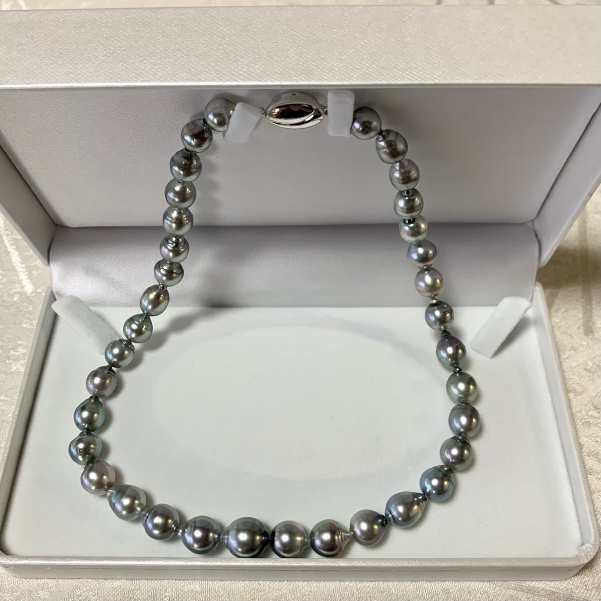ビンテージ ネックレス 未使用 黒蝶真珠 SILVER 刻印 大阪通販