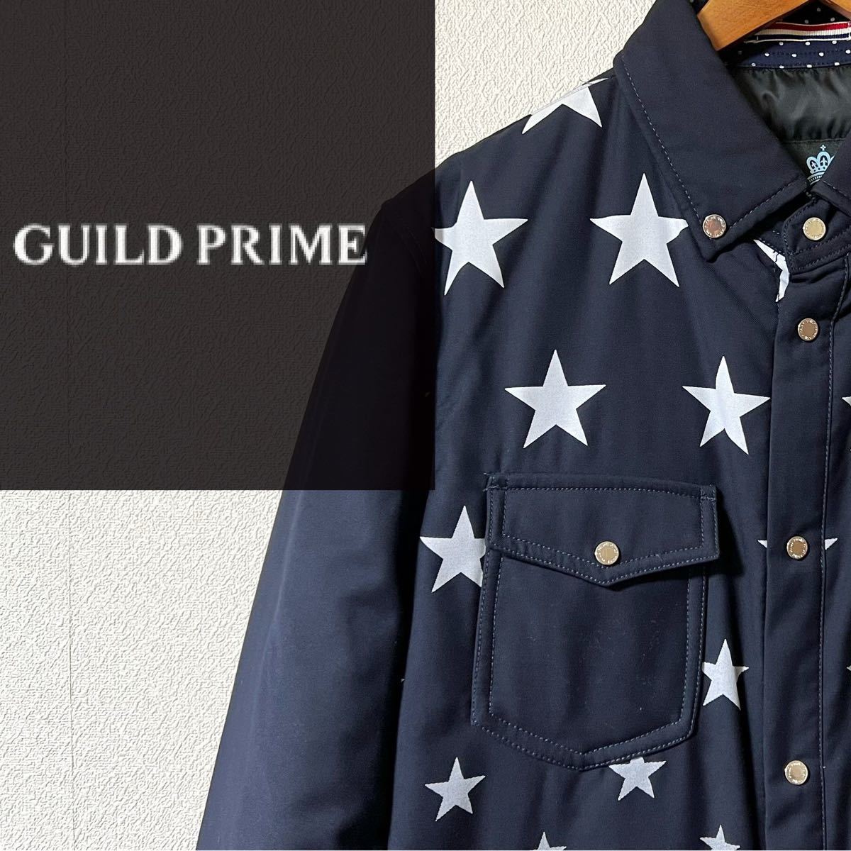 GUILD PRIME ギルドプライム　シャツ　ダウン　ジャケット　星柄　スター　Mサイズ