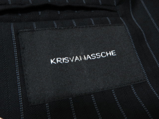 ◆ KRISVANASSCHE ◆ クリス・ヴァン・アッシュ メンズ　パイピング デザイン ストライプ ２Bジャケット 秋冬！美品！・４６_画像5