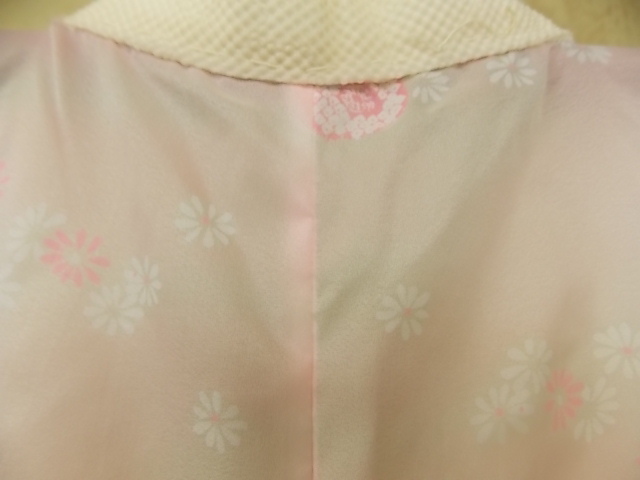 きもの今昔４２４５　長襦袢　ポリエステル１００％デシン地　ピンクぼかしに小花模様　袖単衣バチ衿仕立て　身丈１３０ｃｍ_画像3