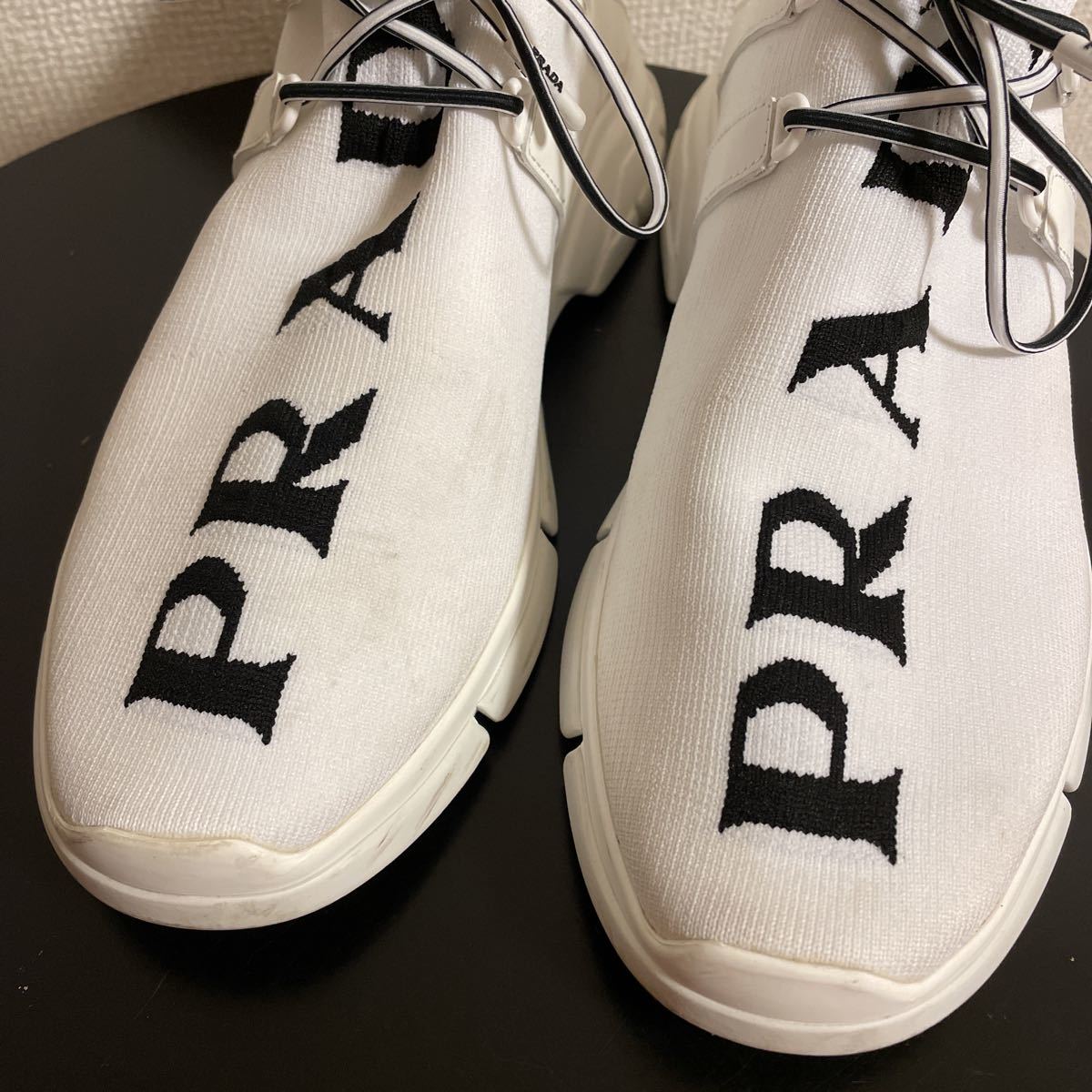 HA103 PRADA プラダ メンズ シューズ ニット ファブリック スニーカー