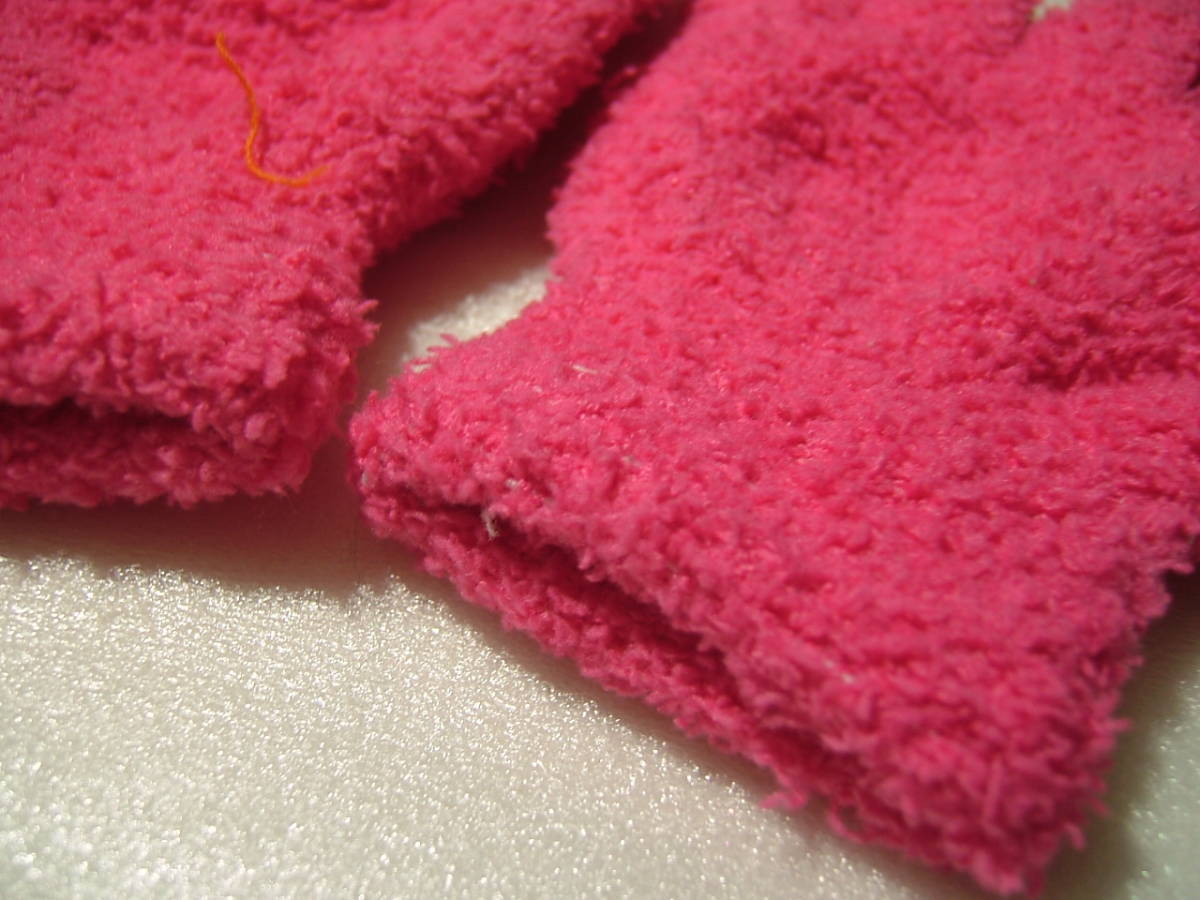  Kids gloves fleece gloves pink, length 13.5cm stretch table reverse side same pattern for children gloves 