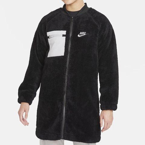 130cm * NIKE Nike fleece Junior YTH girls NSW winter laizdo jacket DJ5832-010 black .... child soft 