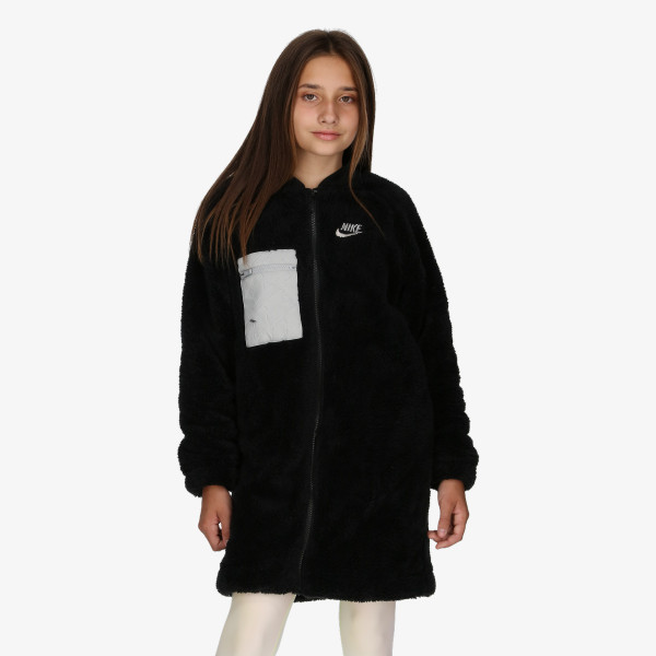 150cm * NIKE Nike fleece Junior YTH girls NSW winter laizdo jacket DJ5832-010 black .... child soft 