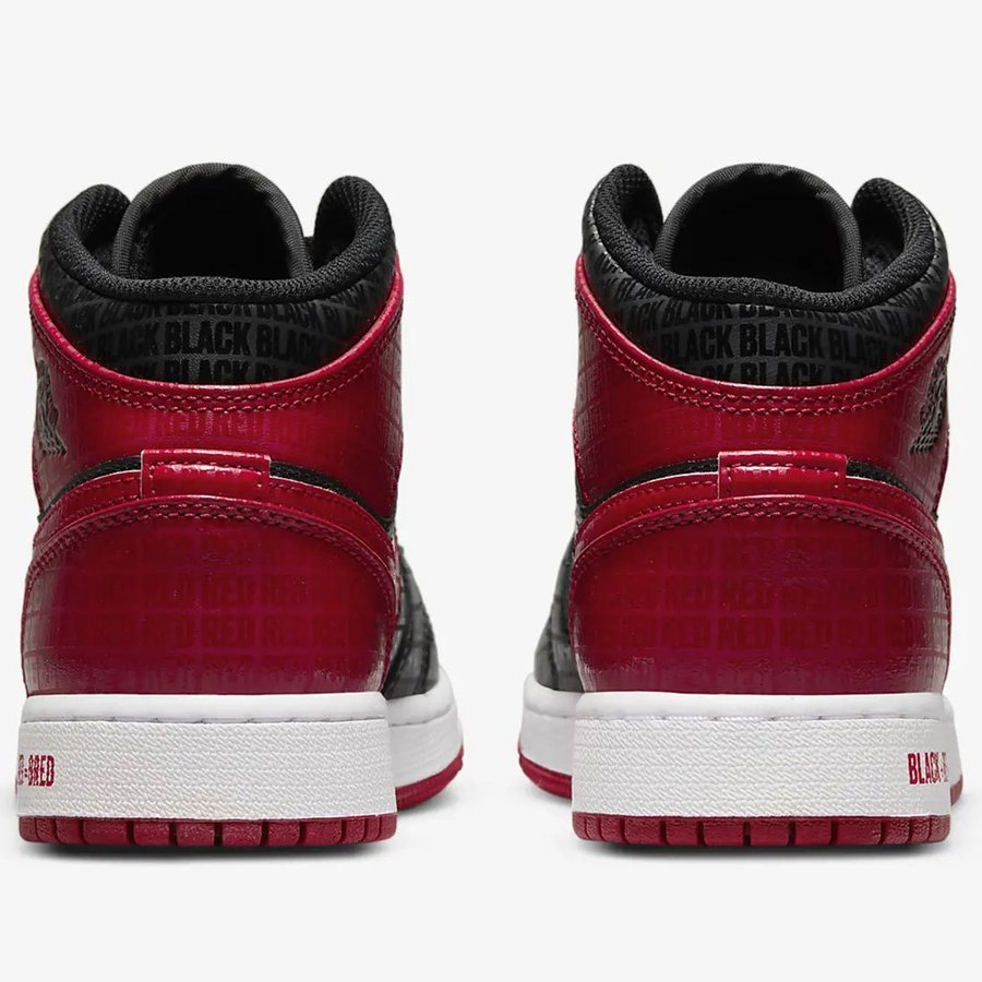 即決 送料無料 23cm●ナイキ エア ジョーダン 1 ミッド SS ブレッド NIKE J AIR JORDAN 1 MID SS GS 黒 赤 DM9650-001 AJ_画像5