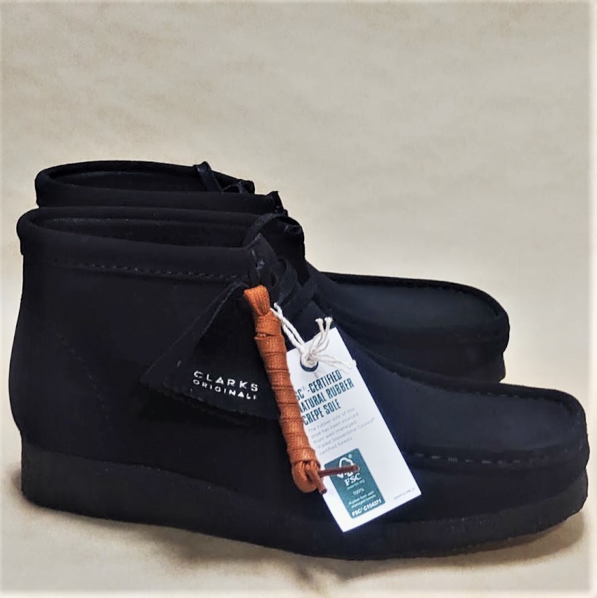 UK7.5 クラークス CLARKS ワラビーブーツ UKモデル ブラック（Black）_画像1