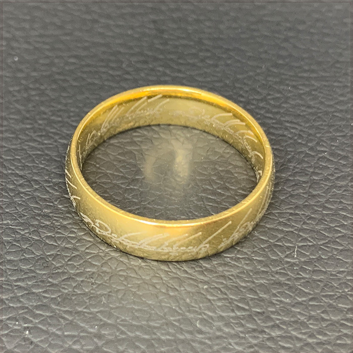 [RING] Yellow Gold Color Lord Of The Ring Gold цвет load *ob* The * кольцо копия 6mm кольцо 16 номер (4g) [ бесплатная доставка ]