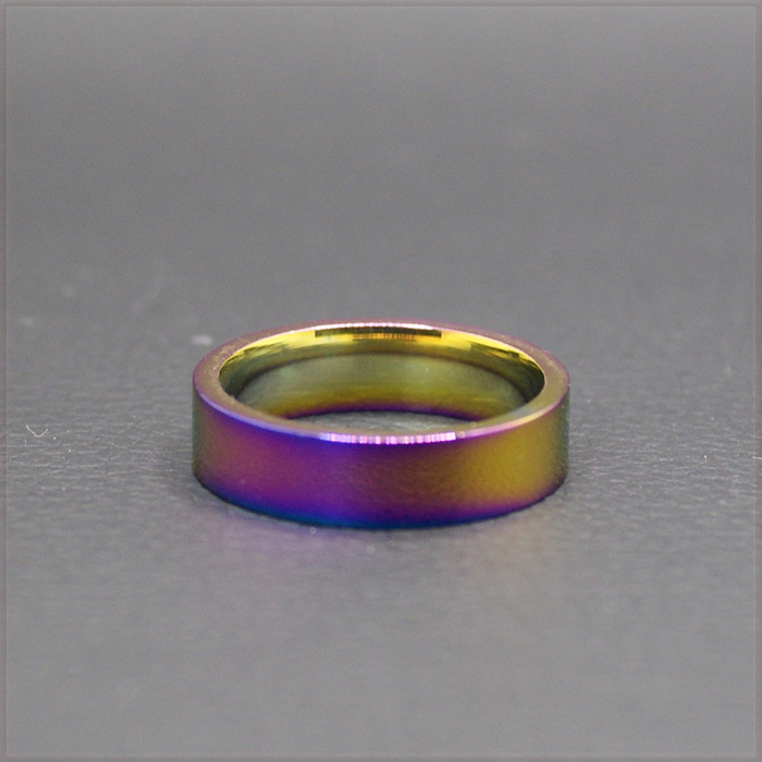 [RING] Titanium Stainless Rainbow Ring チタン ヒート グラデーション レインボー 6mm 平打フラット リング 31号 (6.6g) 【送料無料】_画像4