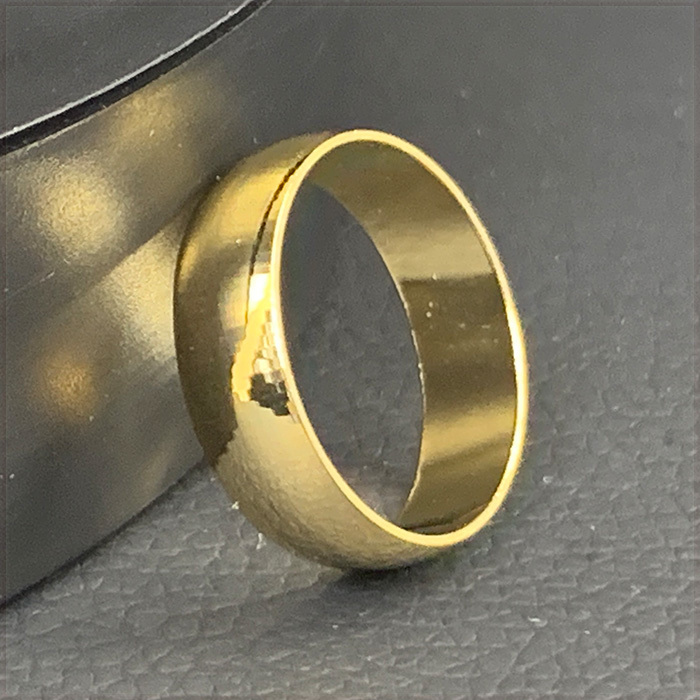 [RING] 18K Gold Filled 316L Stainless Steel 甲丸内平 5.8mm ワイド ゴールド シンプル リング 18号 (2.8g) 【送料無料】の画像1