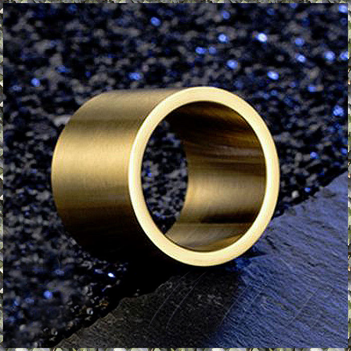 [RING] Gold Titanium Super Wide Hairline ゴールド ヘアライン加工 平打ちフラット 19mm スーパーワイド リング 13号 (18g) 【送料無料】_画像4