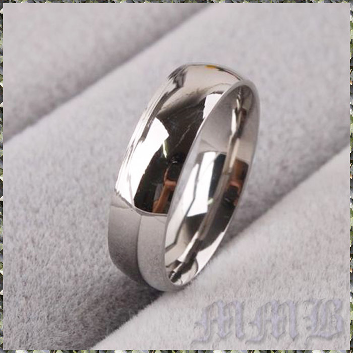 [RING] High Polished Oval Stainless プラチナ カラー ハイポリッシュド オーバル ステンレス 6mm ワイド リング 14号 (4g) 【送料無料】_画像2