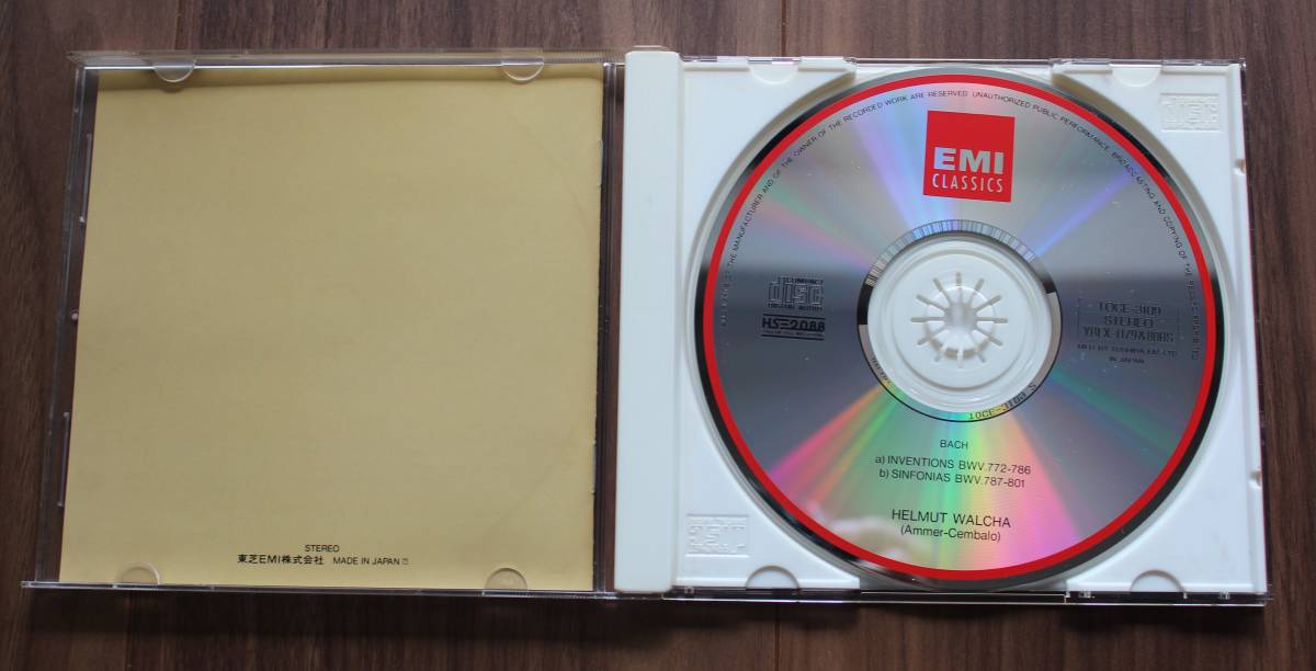 中古CD● J.S.バッハ:インヴェンション&シンフォニア ヘルムート・ヴァルハ(Helmut Walcha) EMI CLASSIC 4943674184408_画像2