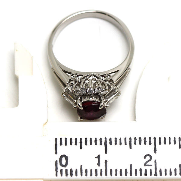 Pt900 天然ルビーリング 7号 1.38ct ダイヤモンド 0.33ct 約5.0g