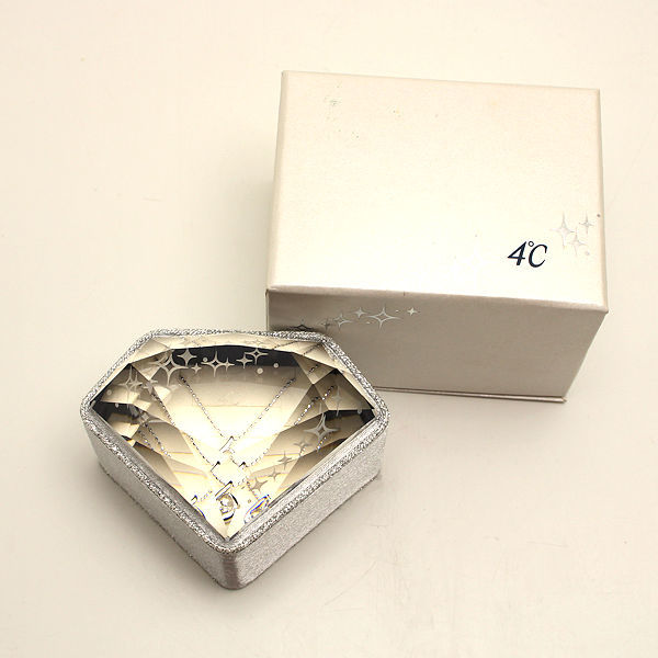4℃ ヨンドシー ダイヤモンドネックレス K18WG 約40cm 18金 ホワイトゴールド 18992_画像3
