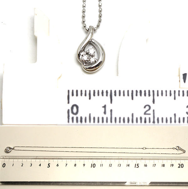 4℃ ヨンドシー ダイヤモンドネックレス K18WG 約40cm 18金 ホワイトゴールド 18992_画像8
