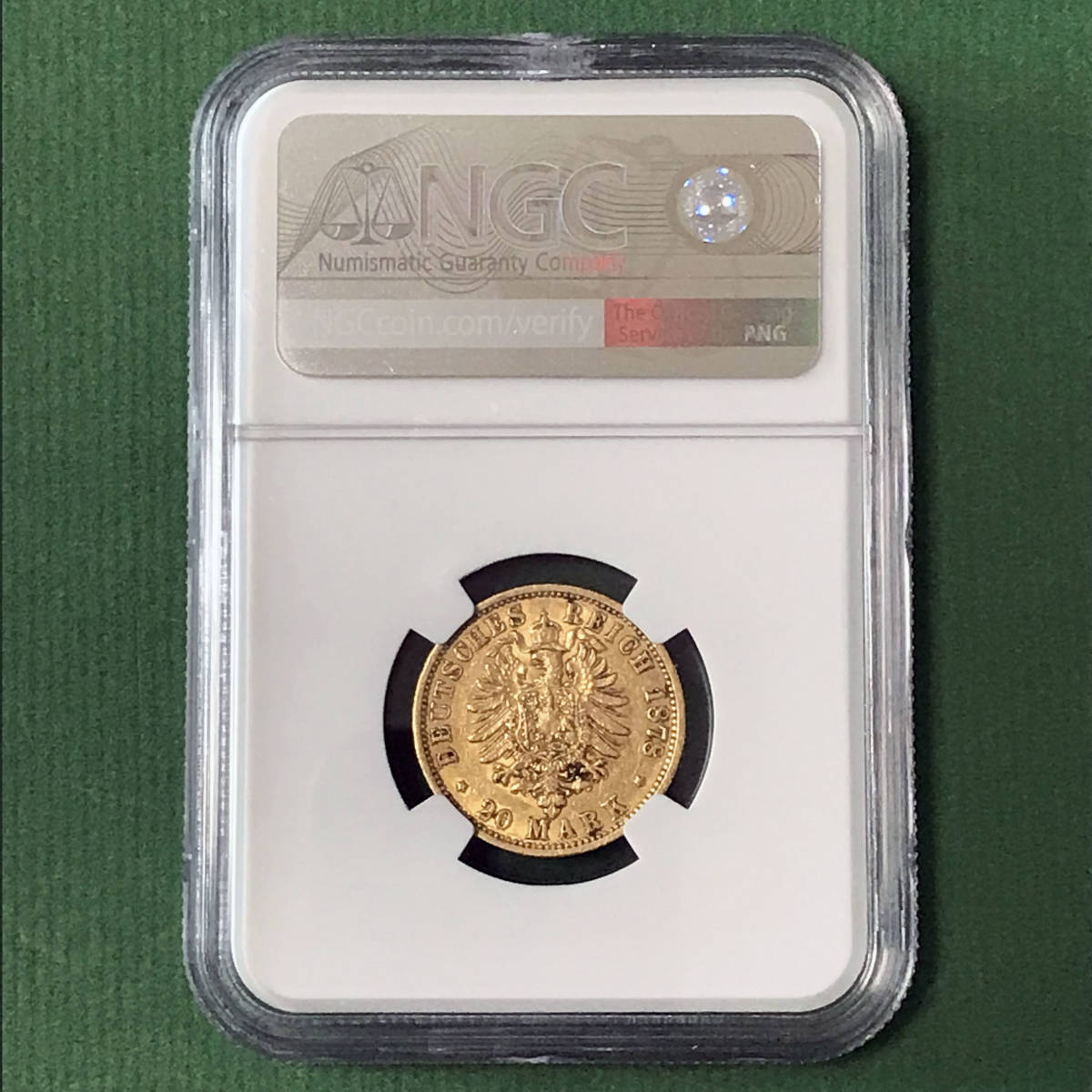 ☆1878 ドイツ 20マルク金貨 NGC ハンブルク 55 紋章 AU 硬貨