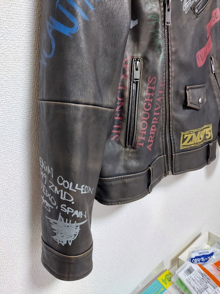 ZARA ライダースジャケット M(US) お手入れ楽々 フェイクレザー ZARA ライダースジャケット M(US) お手入れ楽々 フェイクレザー