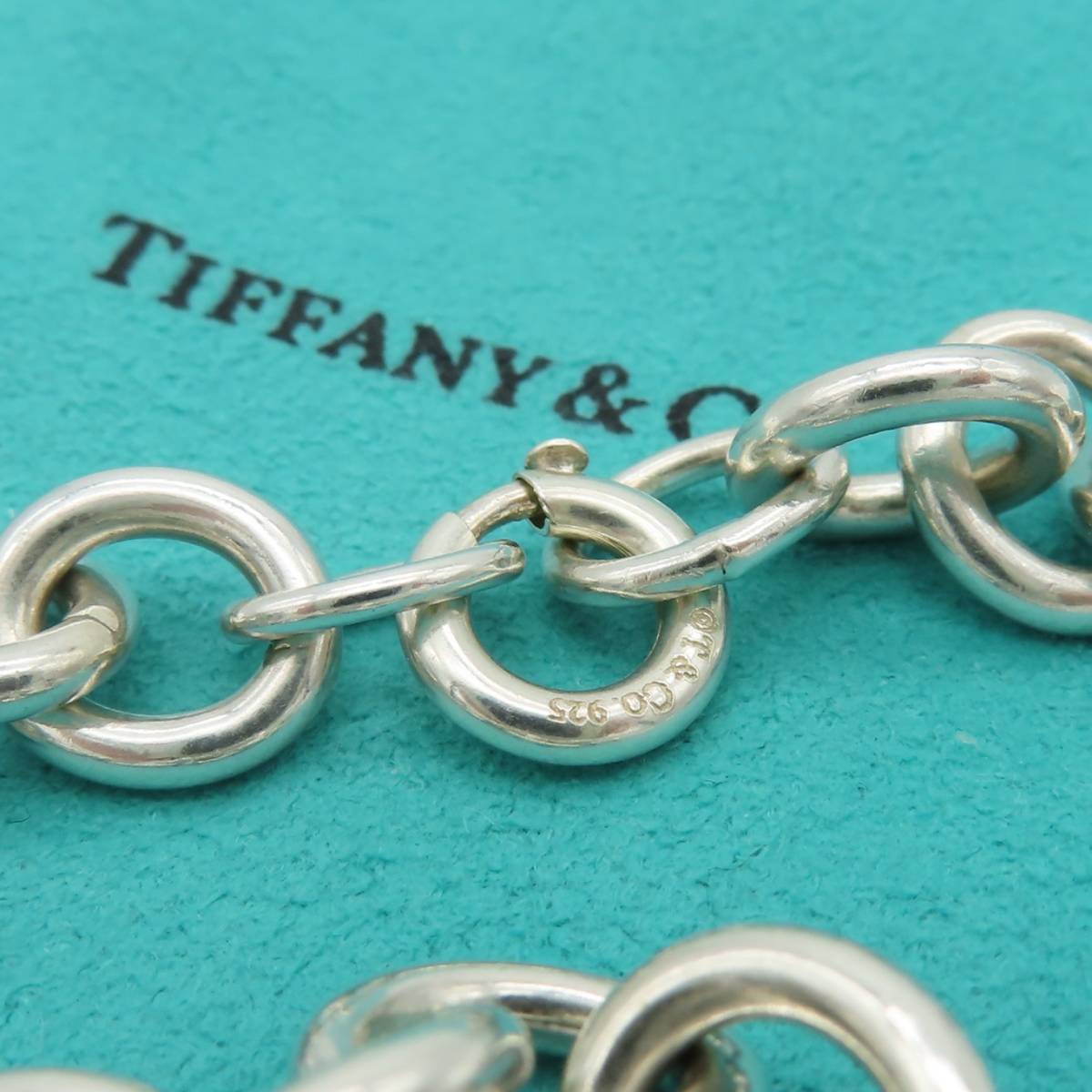 希少 美品 Tiffany&Co. ティファニー ラージ リンク シルバー ブレスレット SV925 QQ24の画像5