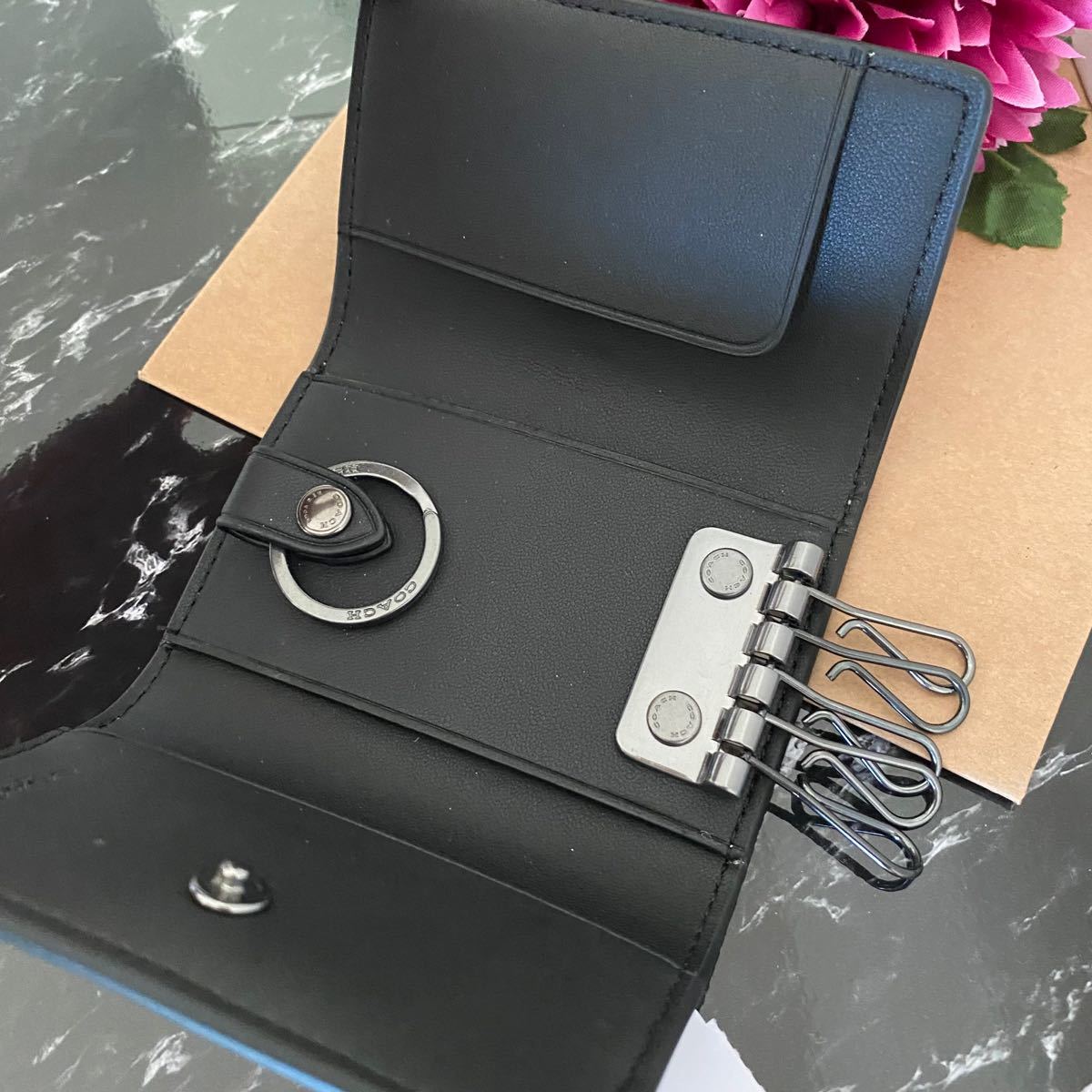 予約販売品 新品 COACH コーチ キーケース ブラック メンズ レディース